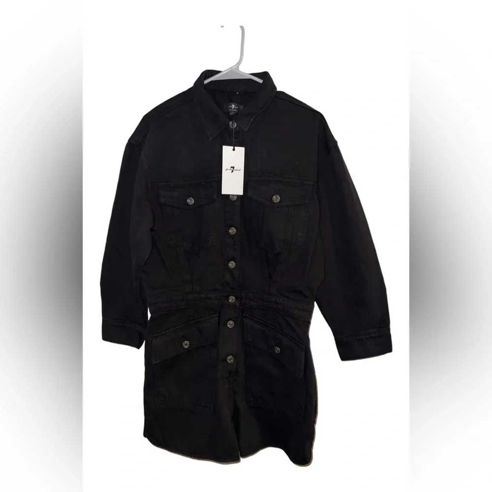 7 For All Mankind Surplus Romper in Black - Size Medium - Picture 3 of 4